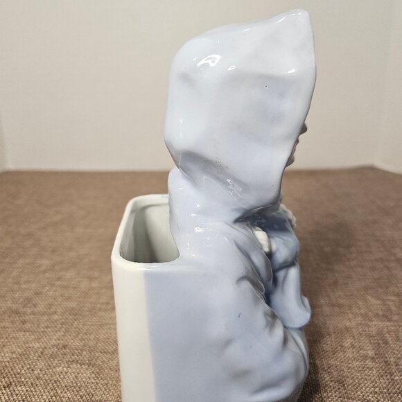 Madonna and Child Figurine Reginart Blue and White Porcelain Planter Mother Mary - Picture 4 of 11